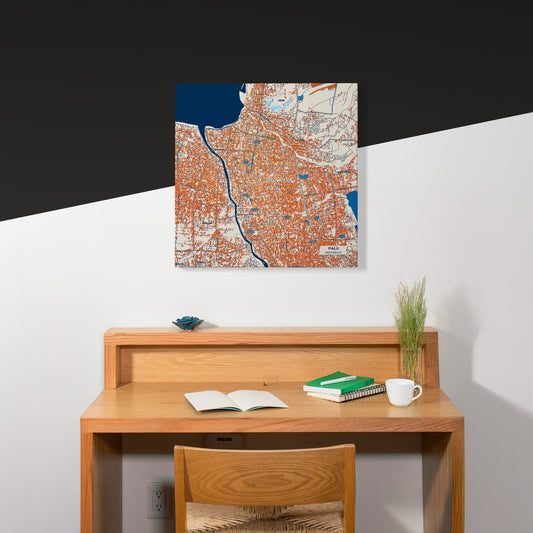 Palu Indonesia Colorful City Map Canvas Print Scene