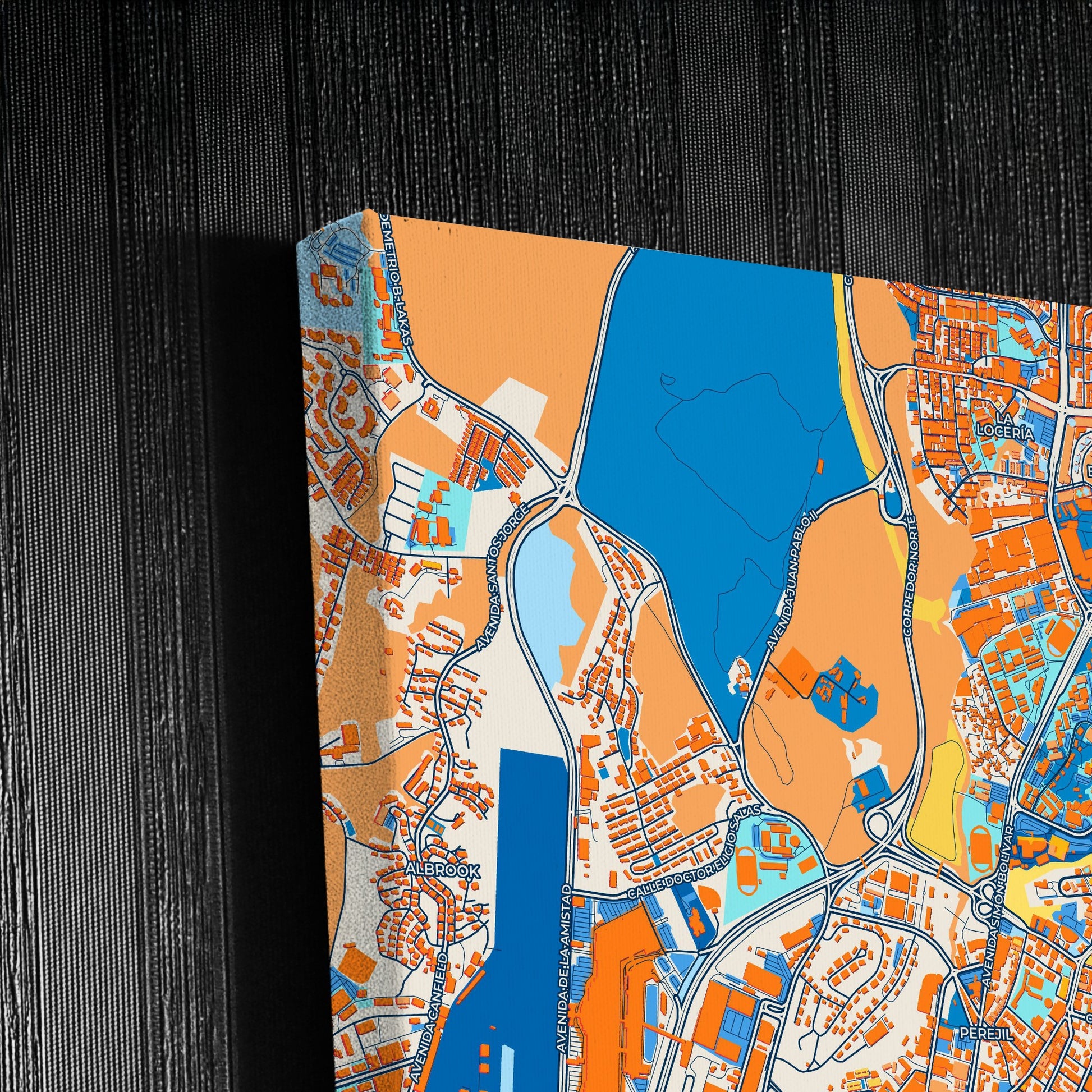 Panamá Panama Colorful City Map Canvas Print Detail