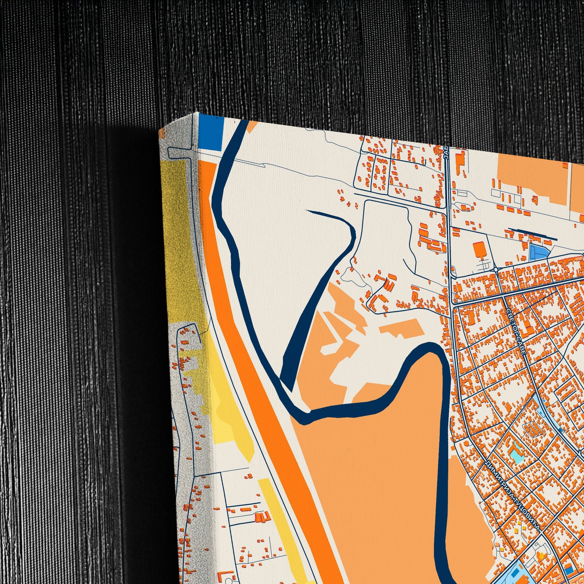 Панчево Serbia Colorful City Map Canvas Print Detail