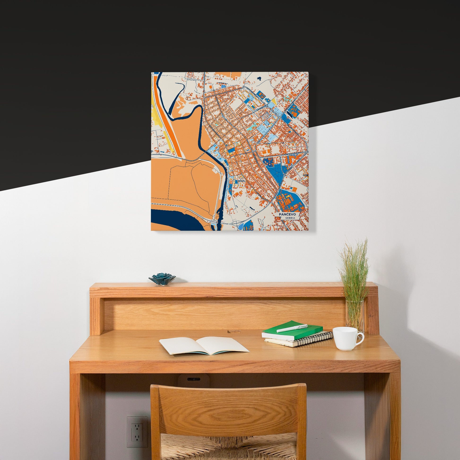 Панчево Serbia Colorful City Map Canvas Print Scene