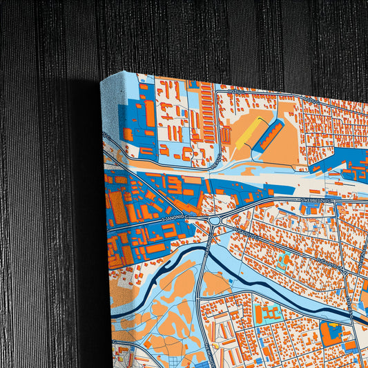 Panevėžys Lithuania Colorful City Map Canvas Print Detail