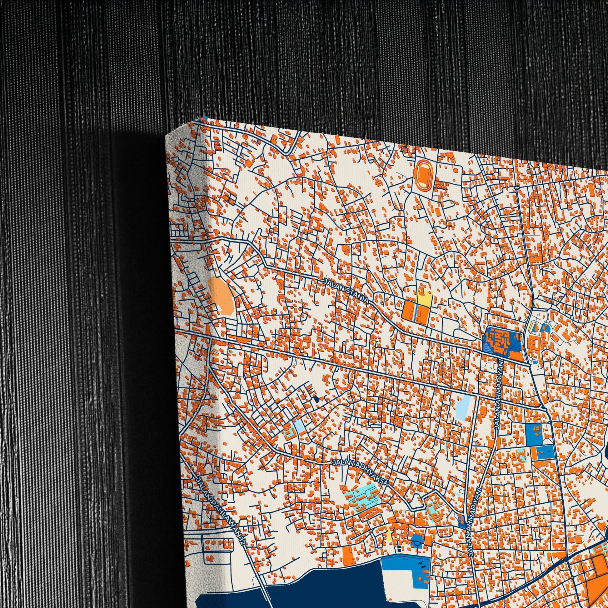 Pangkal Pinang Indonesia Colorful City Map Canvas Print Detail