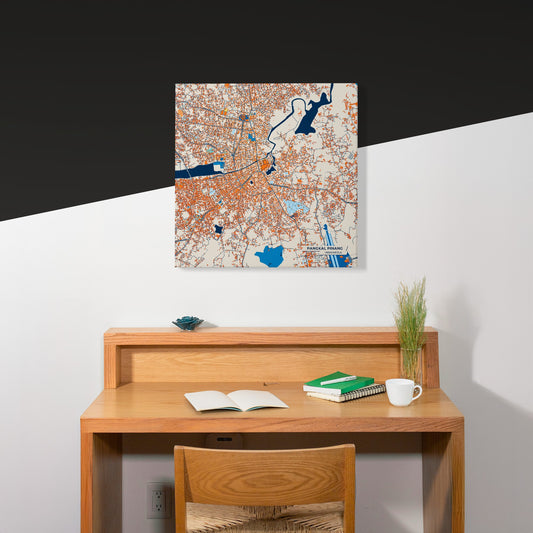 Pangkal Pinang Indonesia Colorful City Map Canvas Print Scene