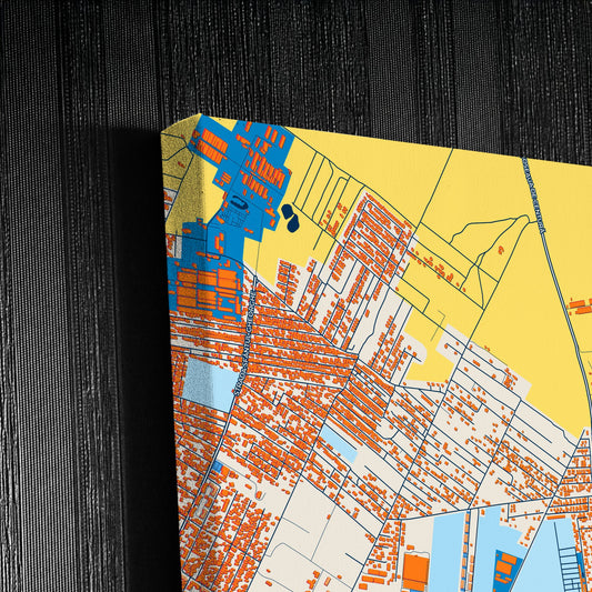 Pantelimon Romania Colorful City Map Canvas Print Detail