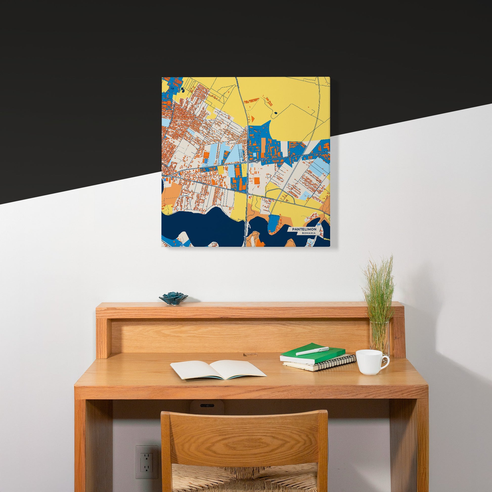 Pantelimon Romania Colorful City Map Canvas Print Scene