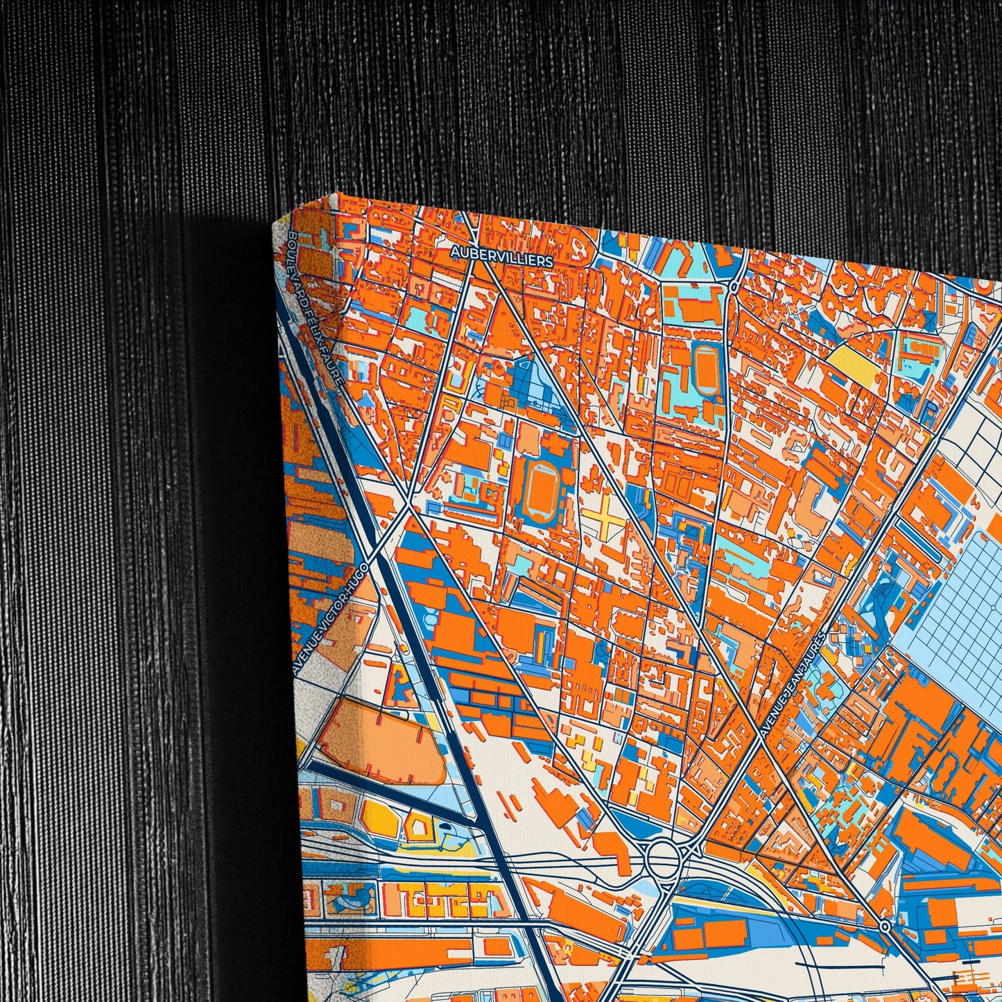Pantin France Colorful City Map Canvas Print Detail