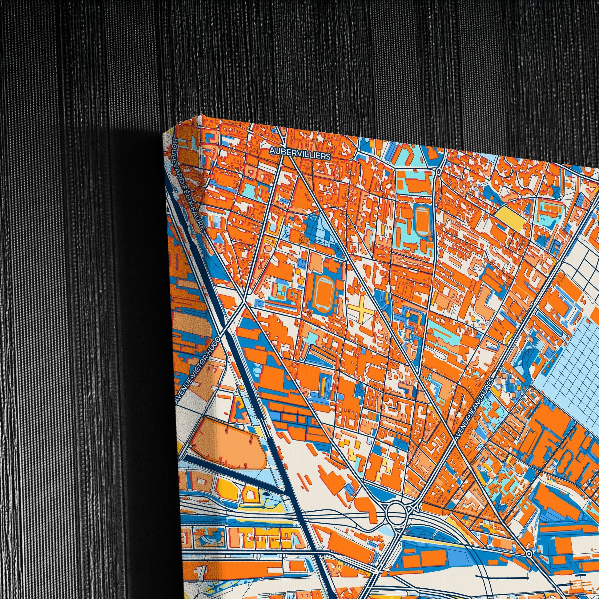 Pantin France Colorful City Map Canvas Print Detail