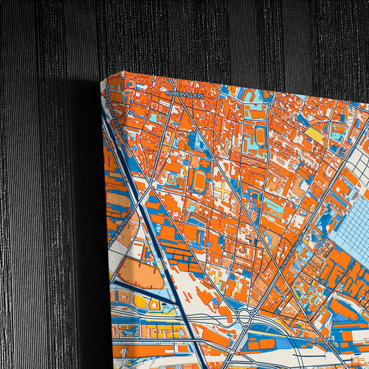Pantin France Colorful City Map Canvas Print Detail
