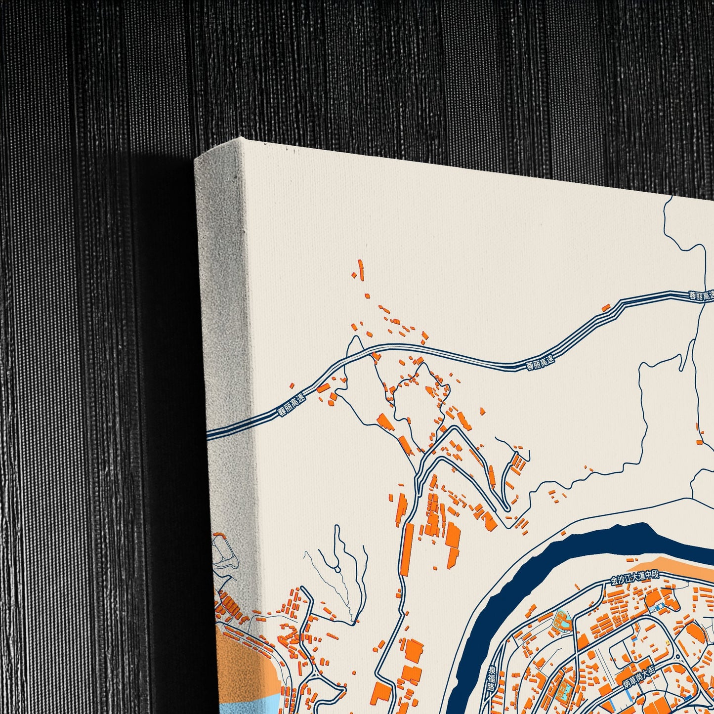Panzhihua China Colorful City Map Canvas Print Detail