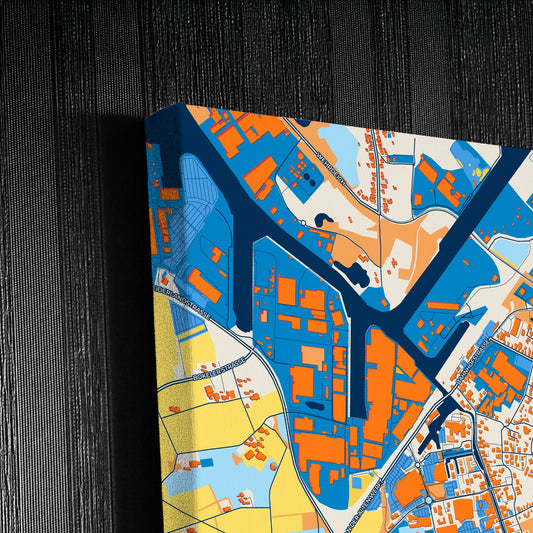 Papenburg Germany Colorful City Map Canvas Print Detail