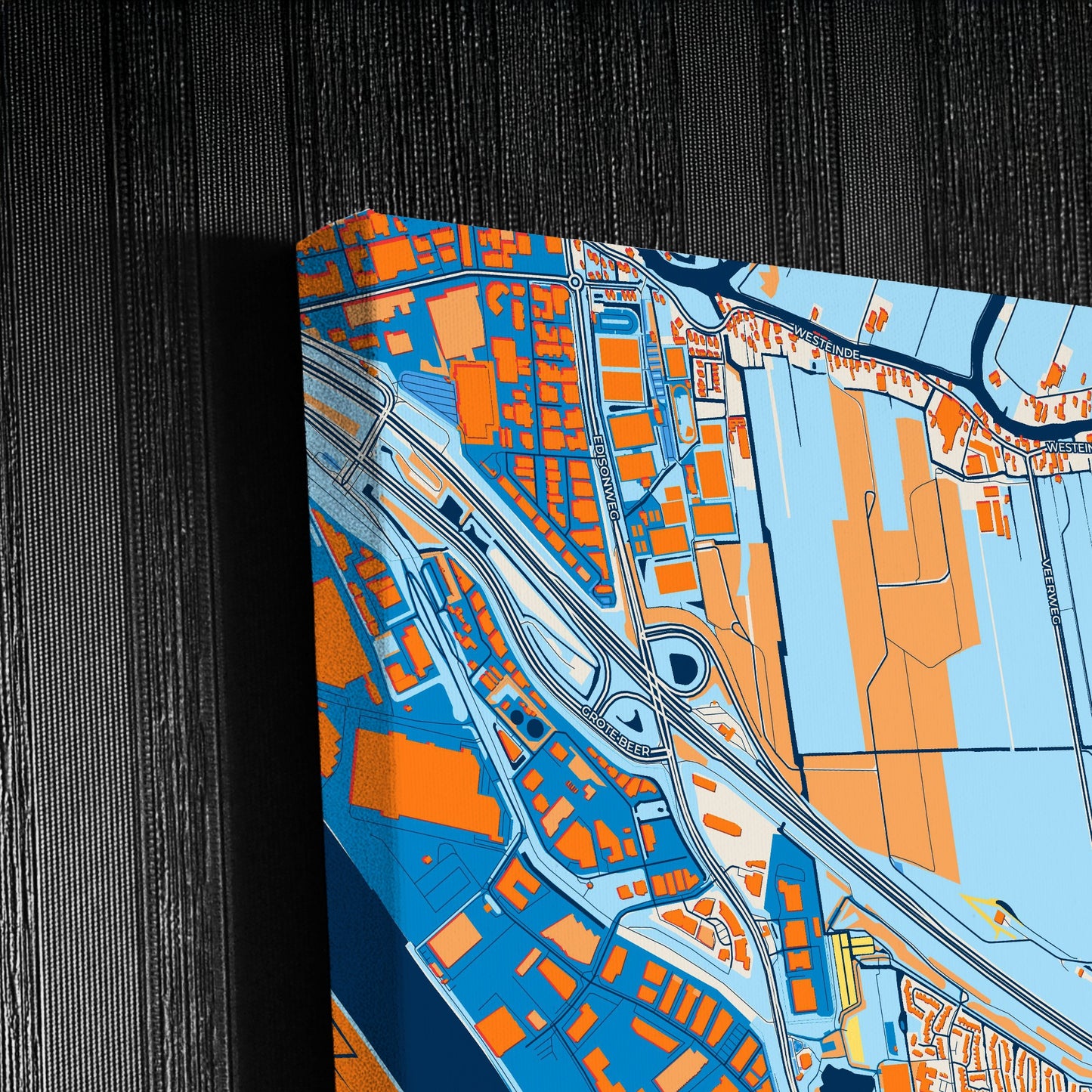 Papendrecht Netherlands Colorful City Map Canvas Print Detail