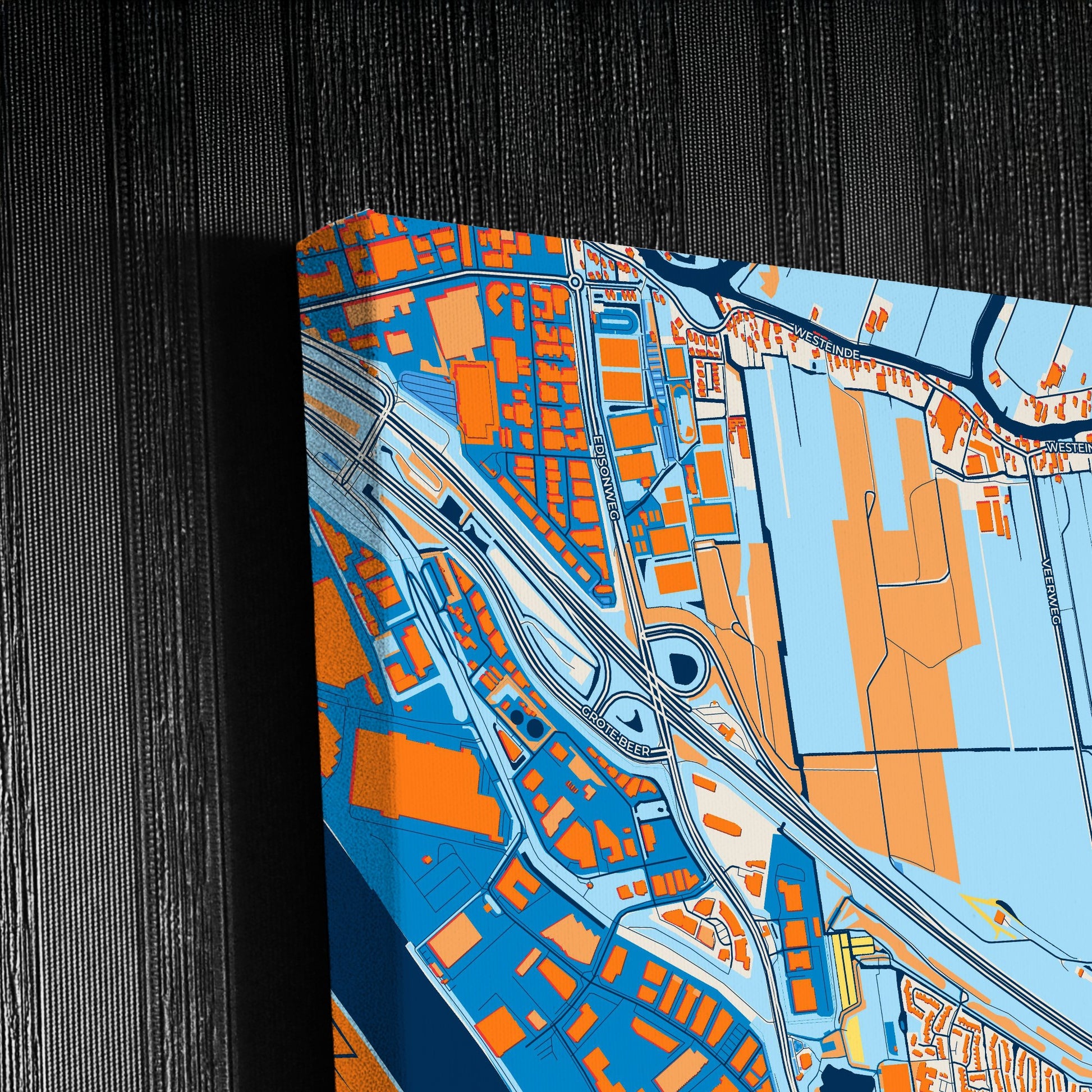 Papendrecht Netherlands Colorful City Map Canvas Print Detail