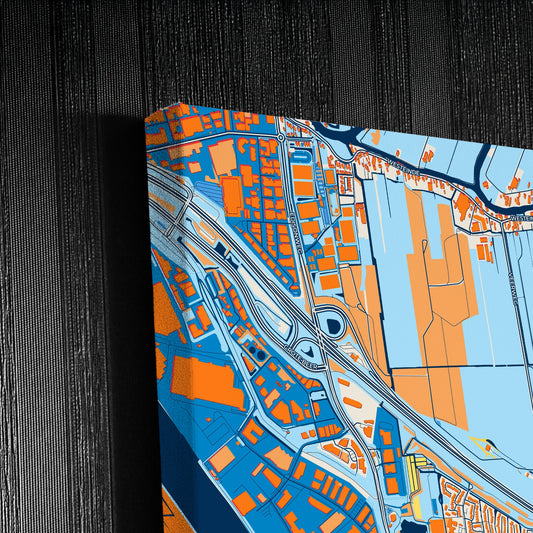 Papendrecht Netherlands Colorful City Map Canvas Print Detail