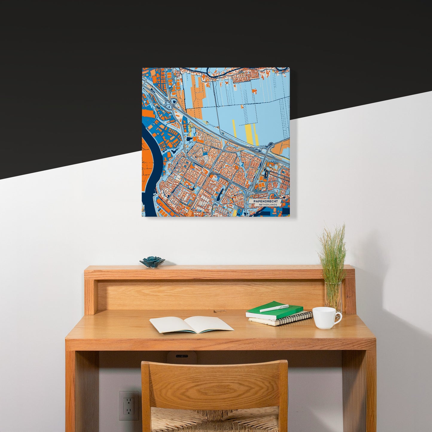 Papendrecht Netherlands Colorful City Map Canvas Print Scene