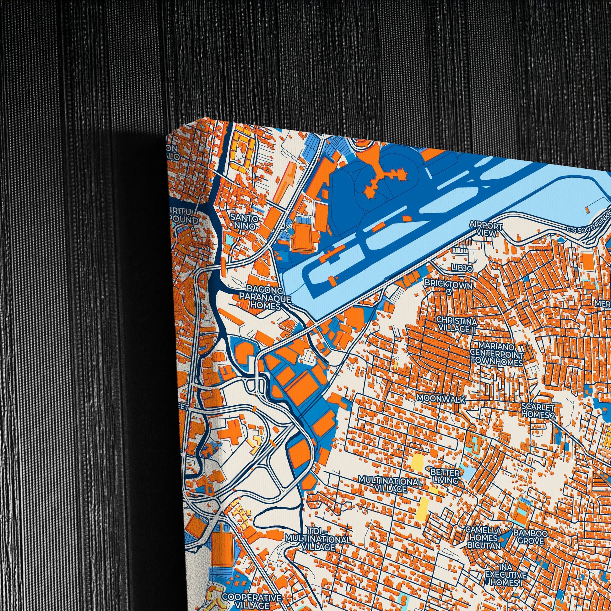 Parañaque Philippines Colorful City Map Canvas Print Detail