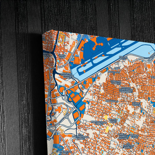 Parañaque Philippines Colorful City Map Canvas Print Detail