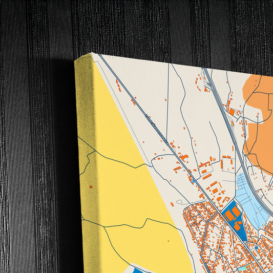 Параћин Serbia Colorful City Map Canvas Print Detail