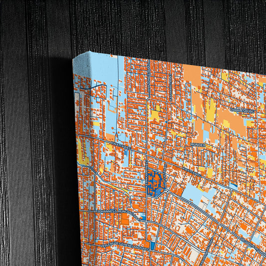 Paramaribo Suriname Colorful City Map Canvas Print Detail