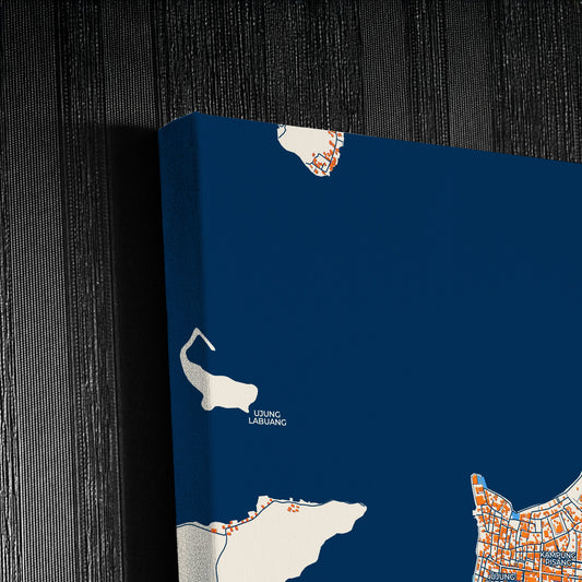 Parepare Indonesia Colorful City Map Canvas Print Detail