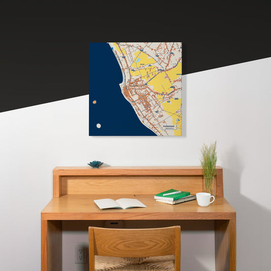 Pariaman Indonesia Colorful City Map Canvas Print Scene