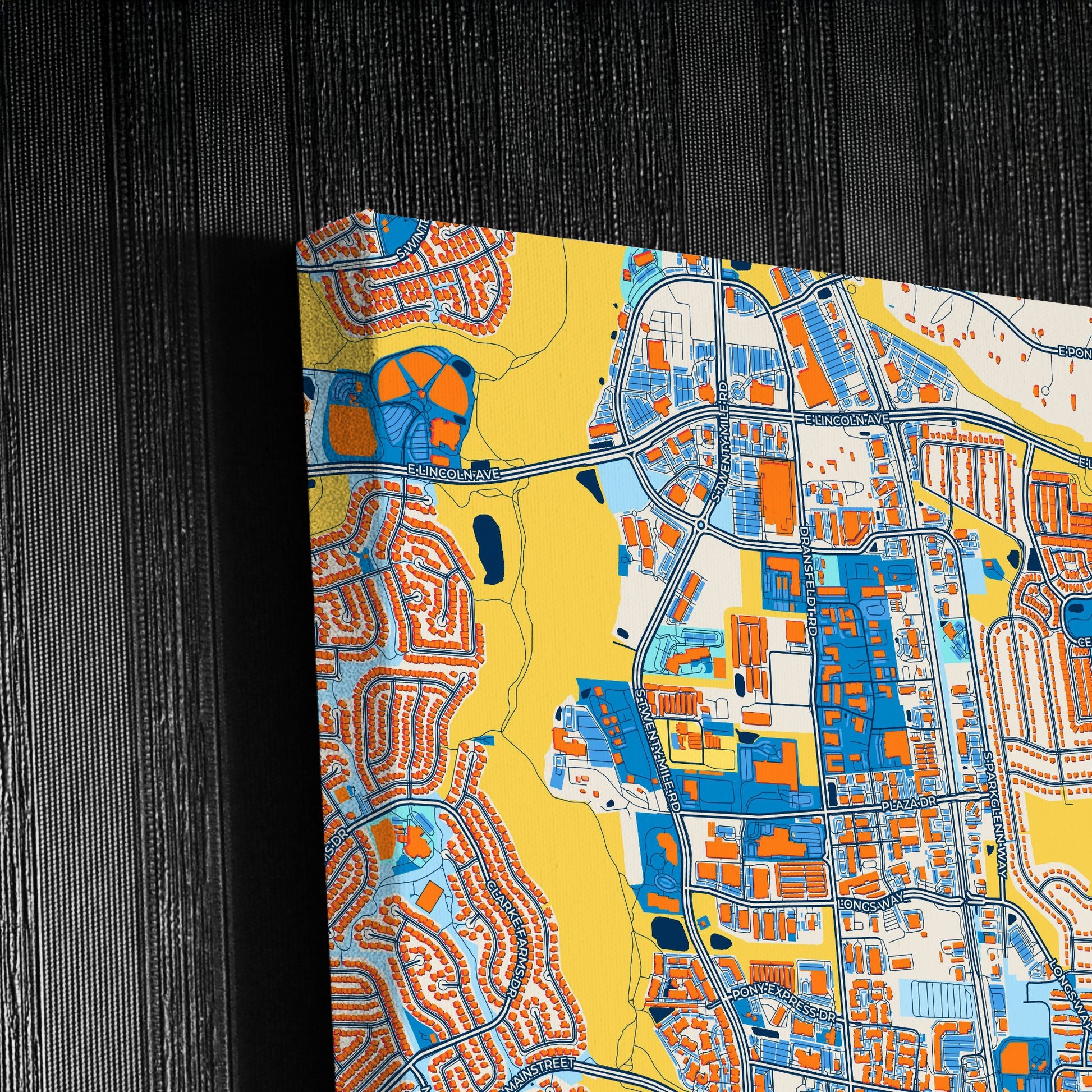 Parker Colorado Colorful City Map Canvas Print Detail