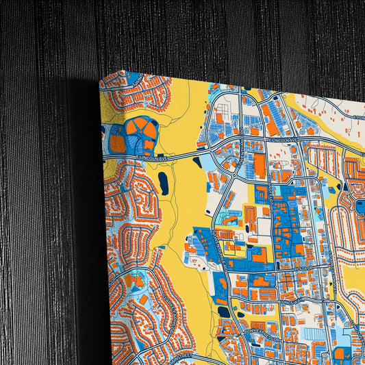 Parker Colorado Colorful City Map Canvas Print Detail