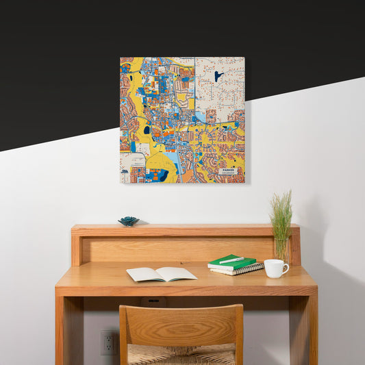 Parker Colorado Colorful City Map Canvas Print Scene