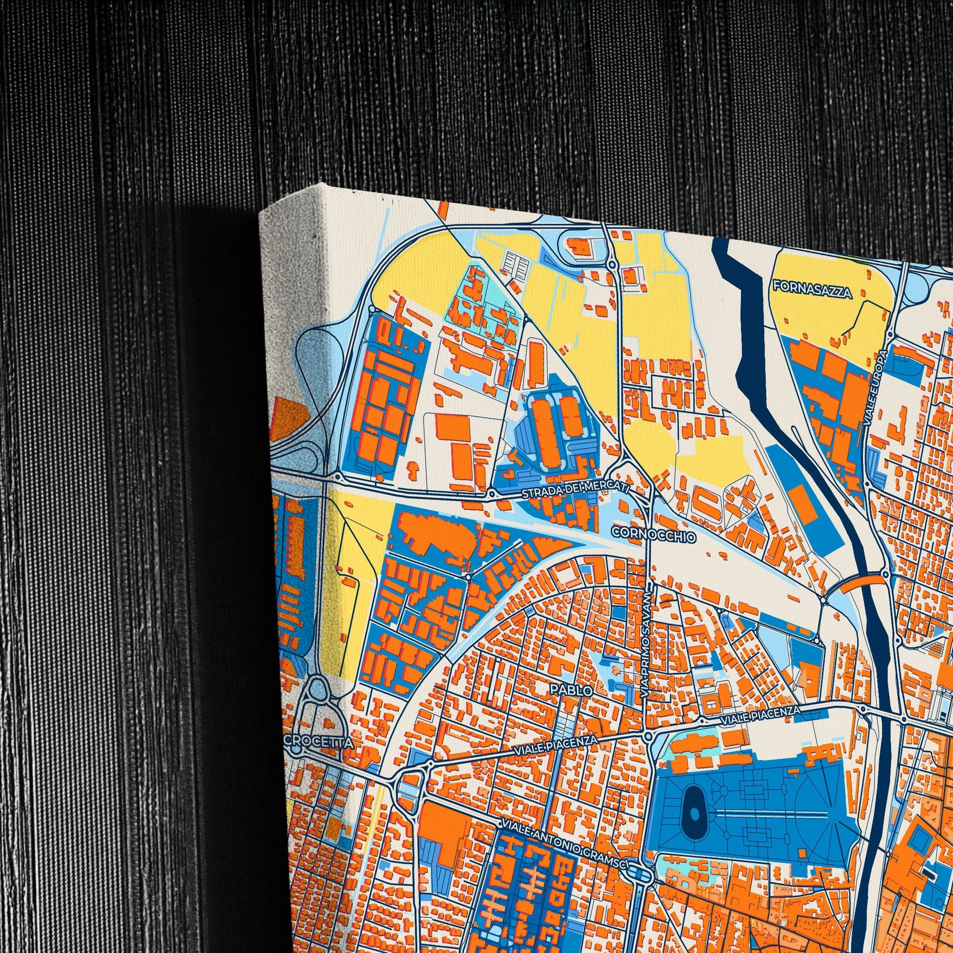 Parma  Italy Colorful City Map Canvas Print Detail
