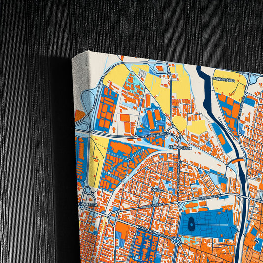 Parma  Italy Colorful City Map Canvas Print Detail