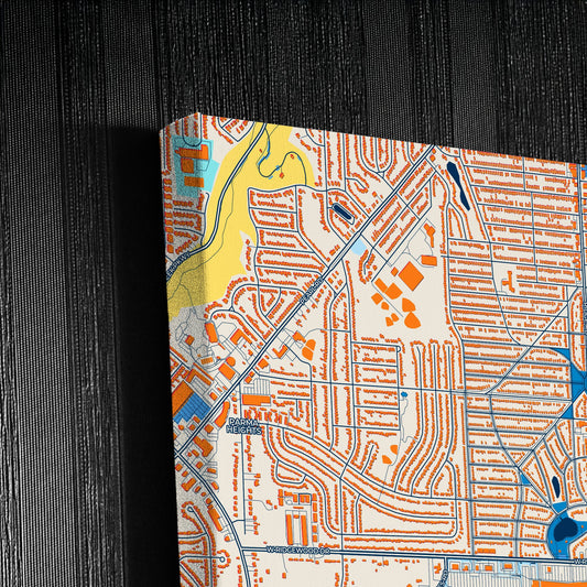 Parma Ohio Colorful City Map Canvas Print Detail