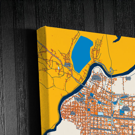 Parnaiba Brazil Colorful City Map Canvas Print Detail