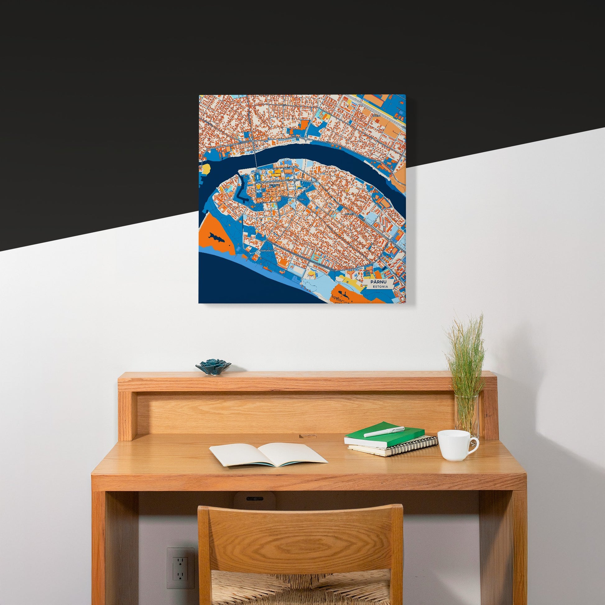 Pärnu Estonia Colorful City Map Canvas Print Scene