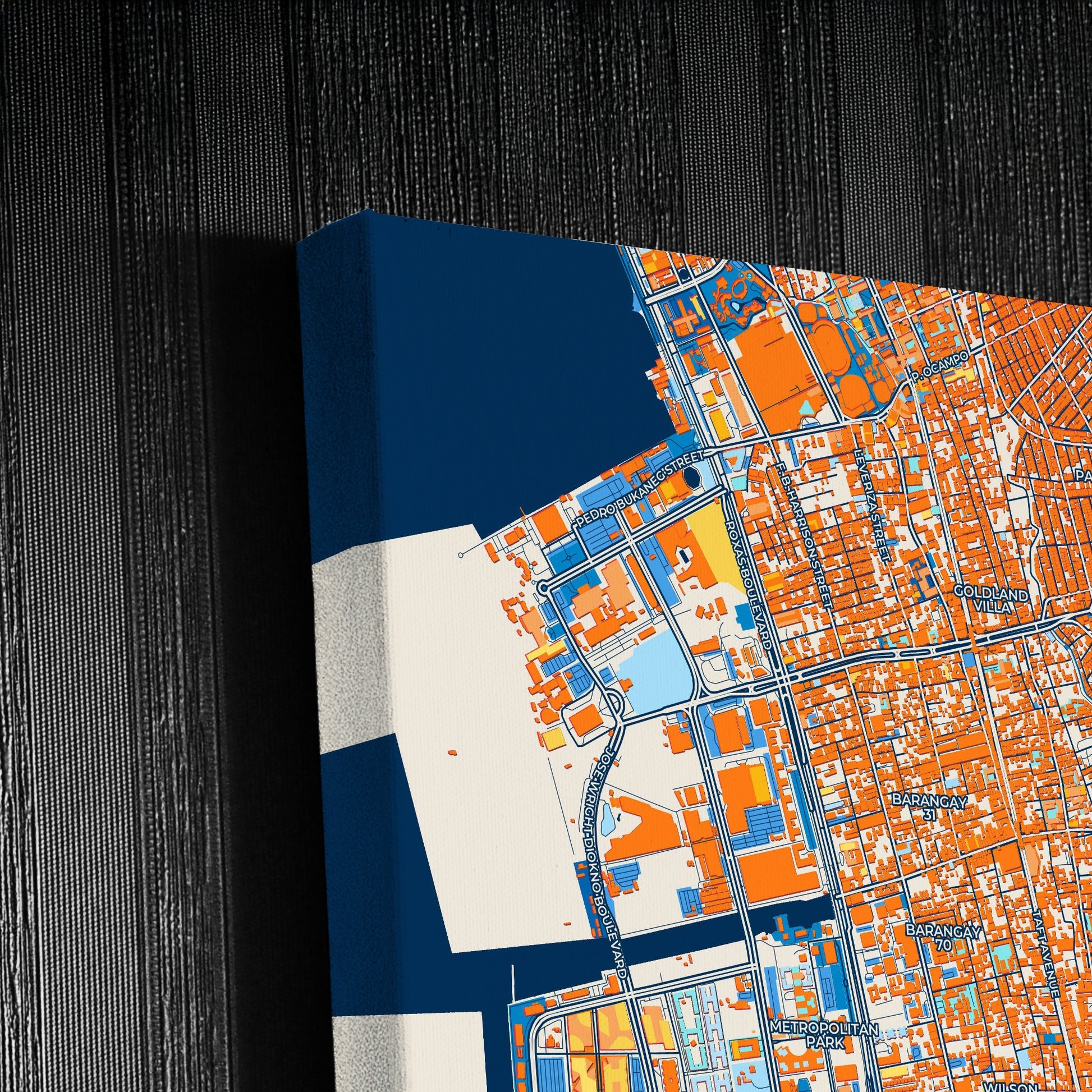 Pasay Philippines Colorful City Map Canvas Print Detail