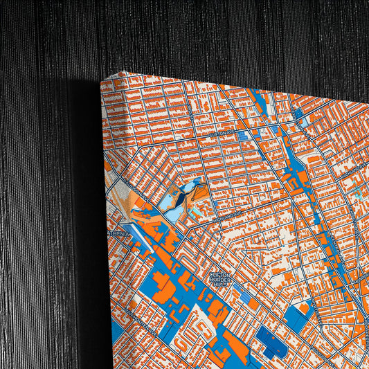 Passaic New Jersey Colorful City Map Canvas Print Detail