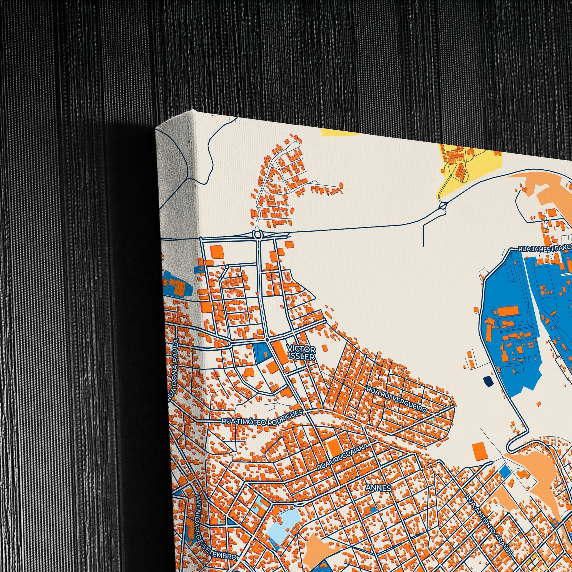 Passo Fundo Brazil Colorful City Map Canvas Print Detail