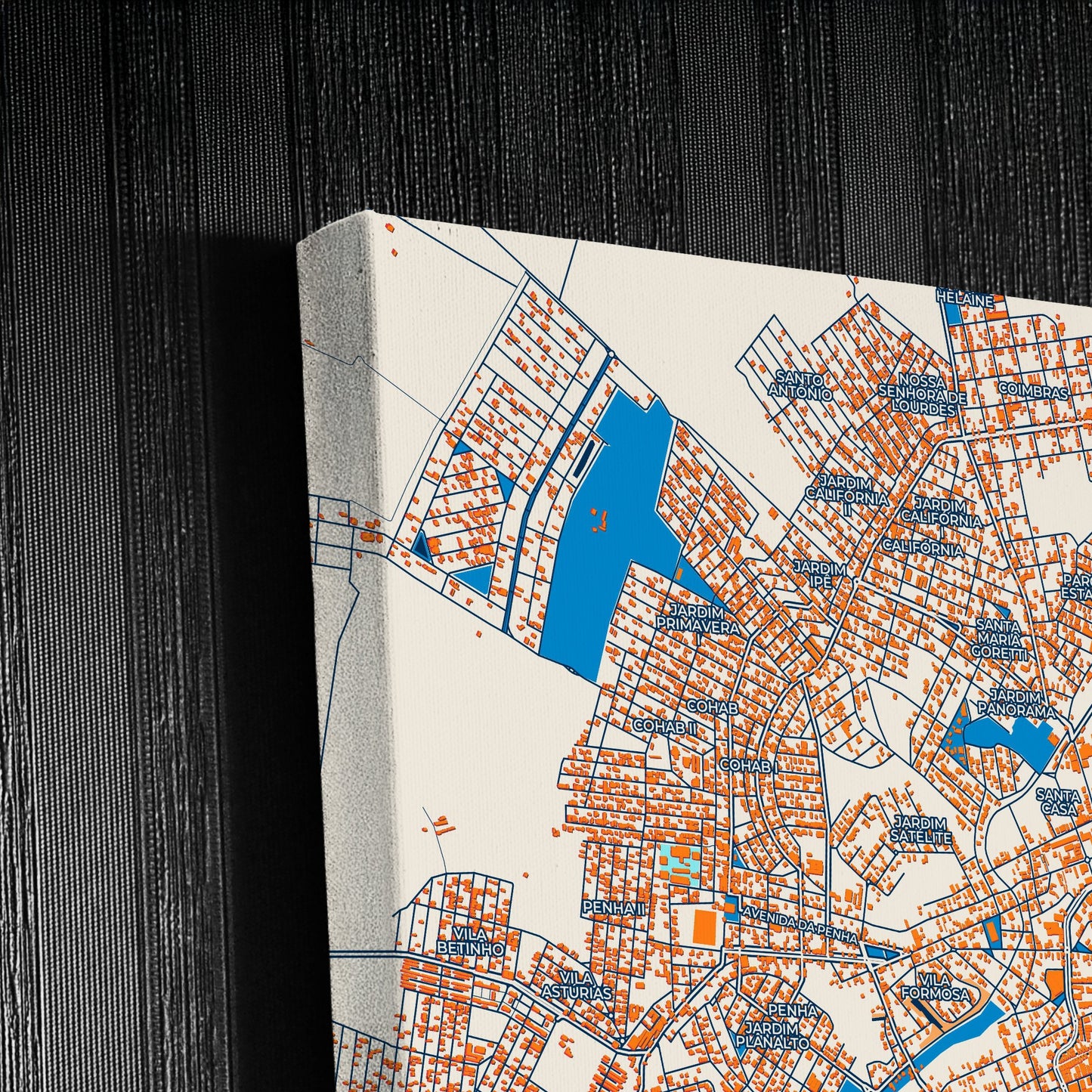 Passos Brazil Colorful City Map Canvas Print Detail