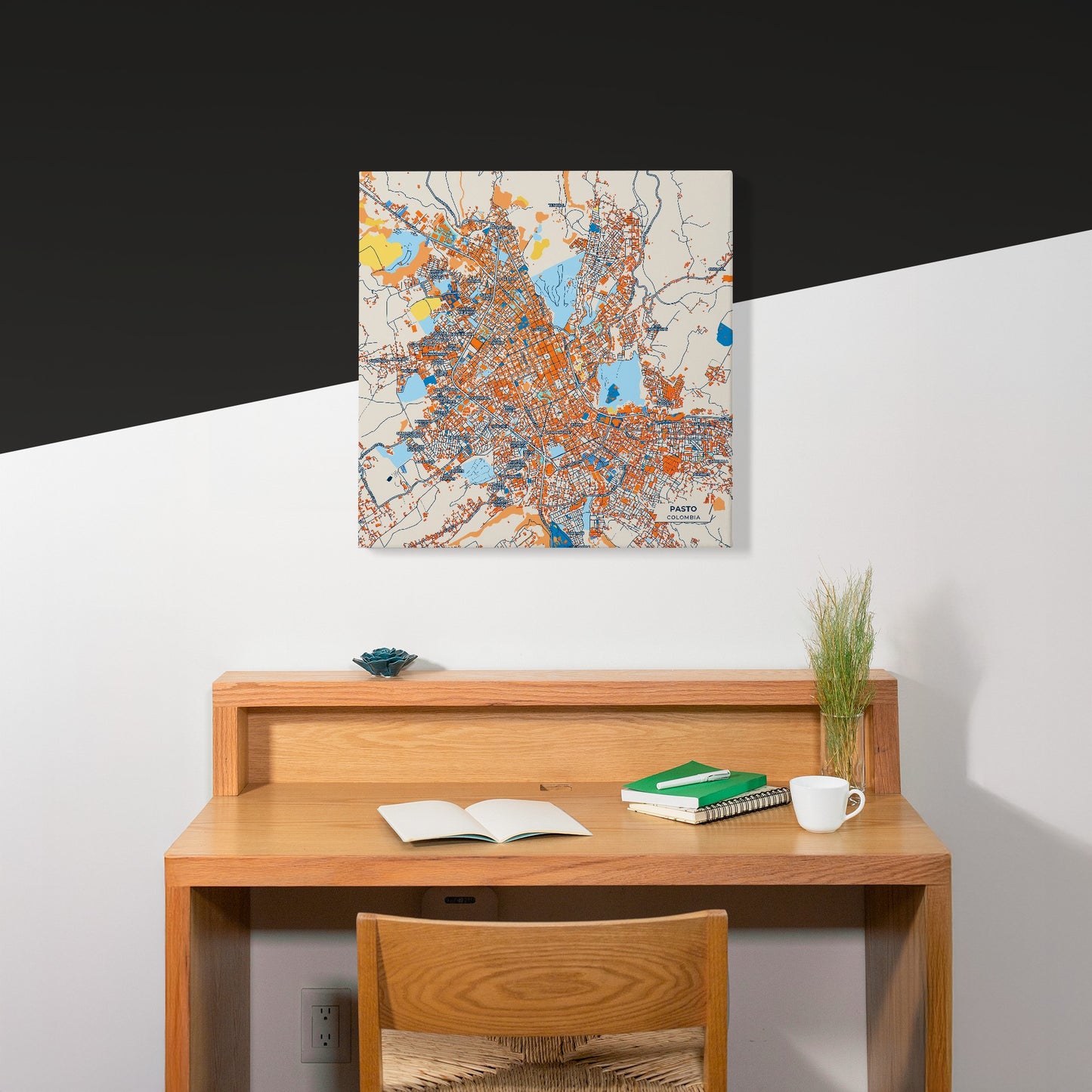 Pasto Colombia Colorful City Map Canvas Print Scene