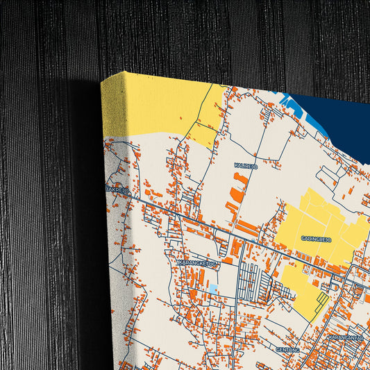 Pasuruan Indonesia Colorful City Map Canvas Print Detail