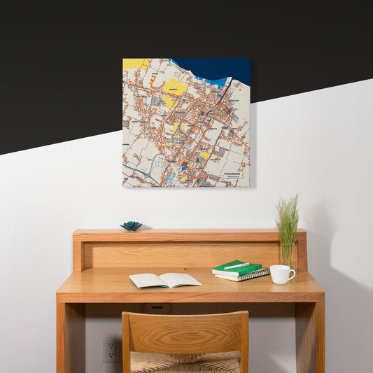 Pasuruan Indonesia Colorful City Map Canvas Print Scene