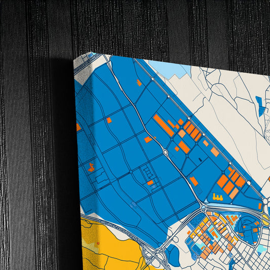 Paterna Spain Colorful City Map Canvas Print Detail