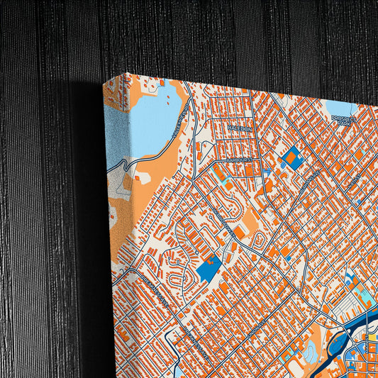 Paterson New Jersey Colorful City Map Canvas Print Detail