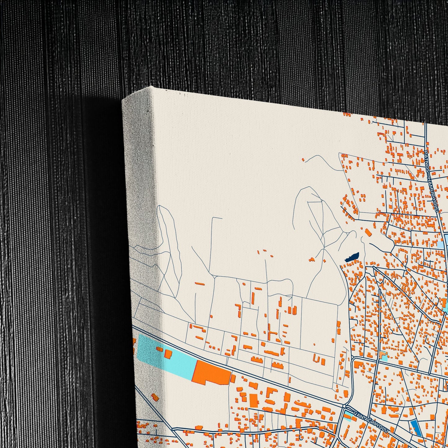 Patnos Turkey Colorful City Map Canvas Print Detail