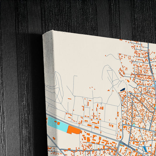 Patnos Turkey Colorful City Map Canvas Print Detail