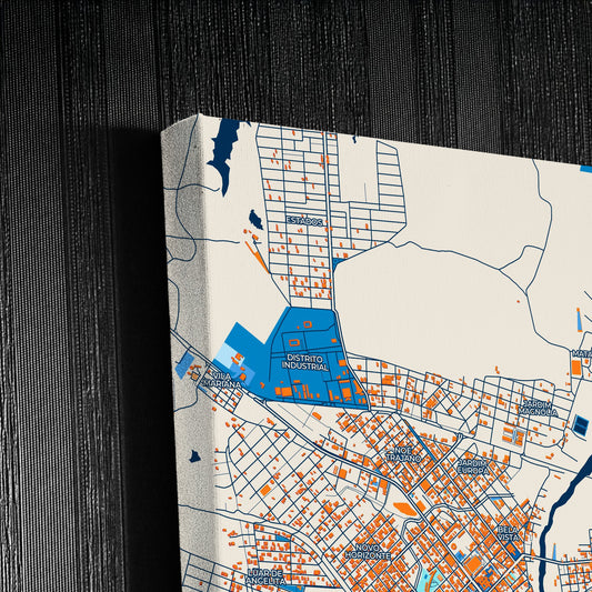 Patos Brazil Colorful City Map Canvas Print Detail