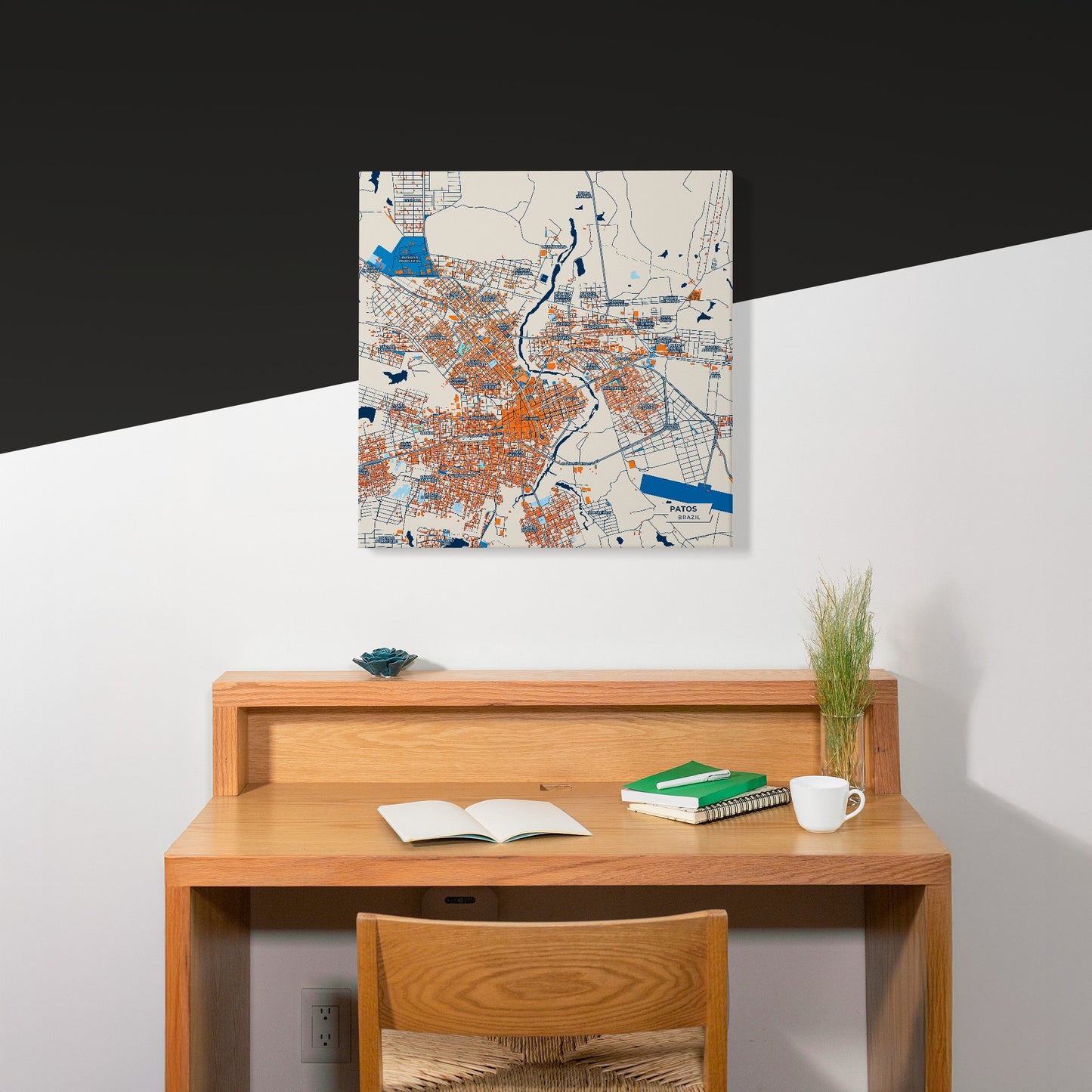 Patos Brazil Colorful City Map Canvas Print Scene