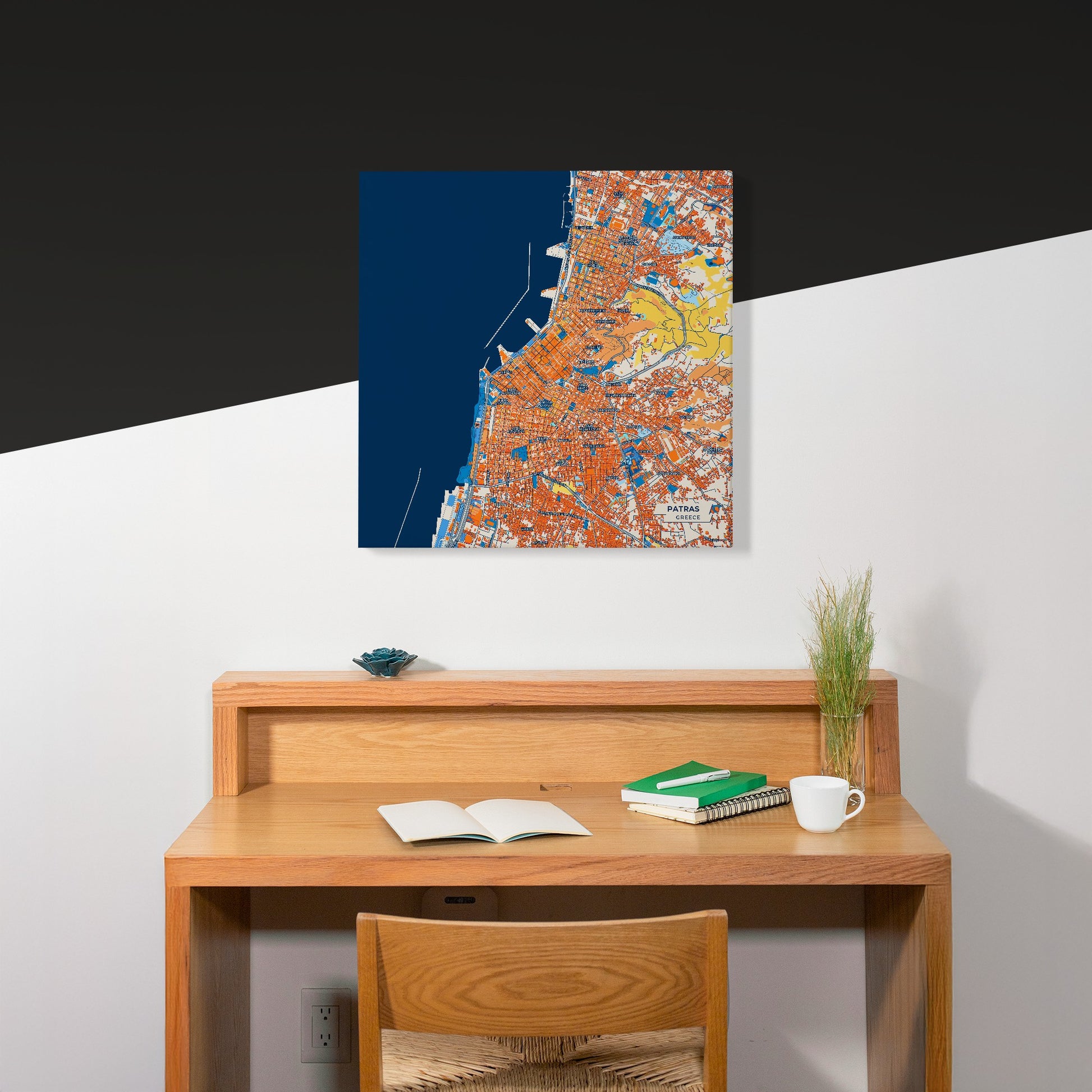 Πατρα Greece Colorful City Map Canvas Print Scene