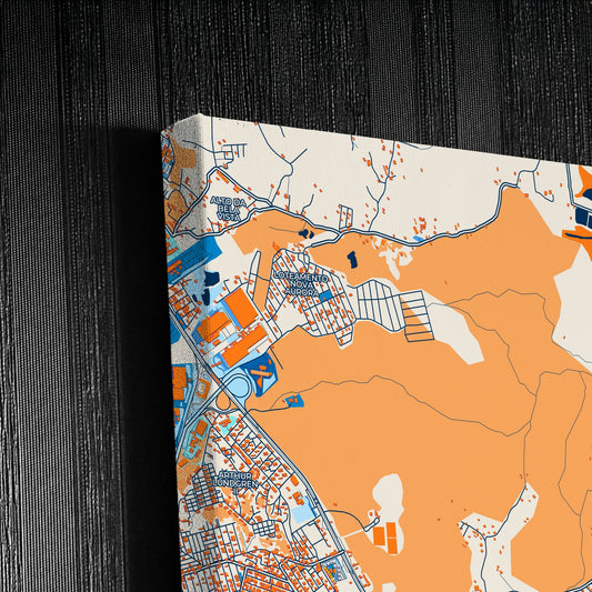 Paulista Brazil Colorful City Map Canvas Print Detail