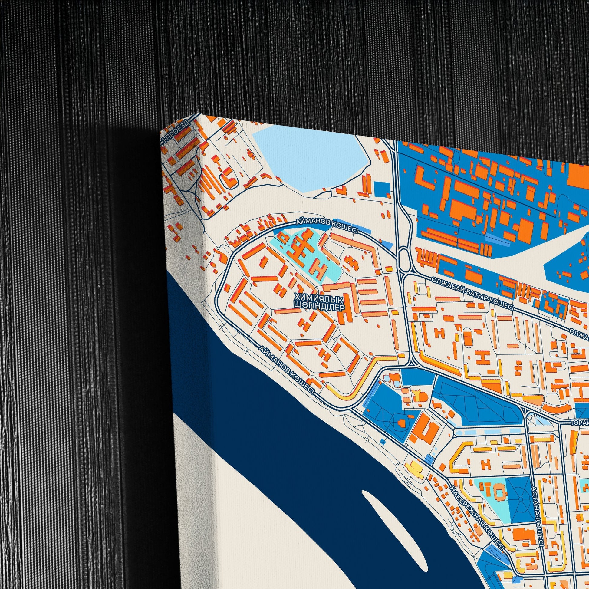 Pavlodar Kazakhstan Colorful City Map Canvas Print Detail