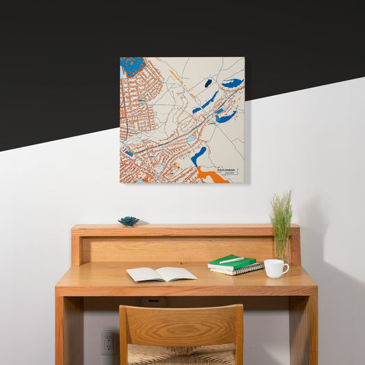 Павлоград Ukraine Colorful City Map Canvas Print Scene