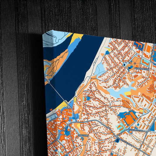 Павлово Russia Colorful City Map Canvas Print Detail